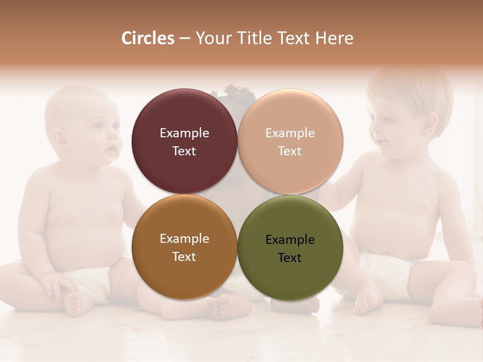 Three Babies Sitting On The Floor Playing With Each Other PowerPoint Template