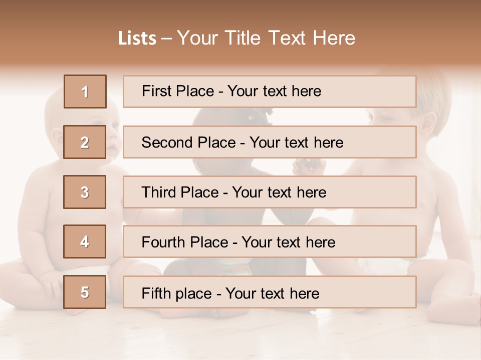 Three Babies Sitting On The Floor Playing With Each Other PowerPoint Template