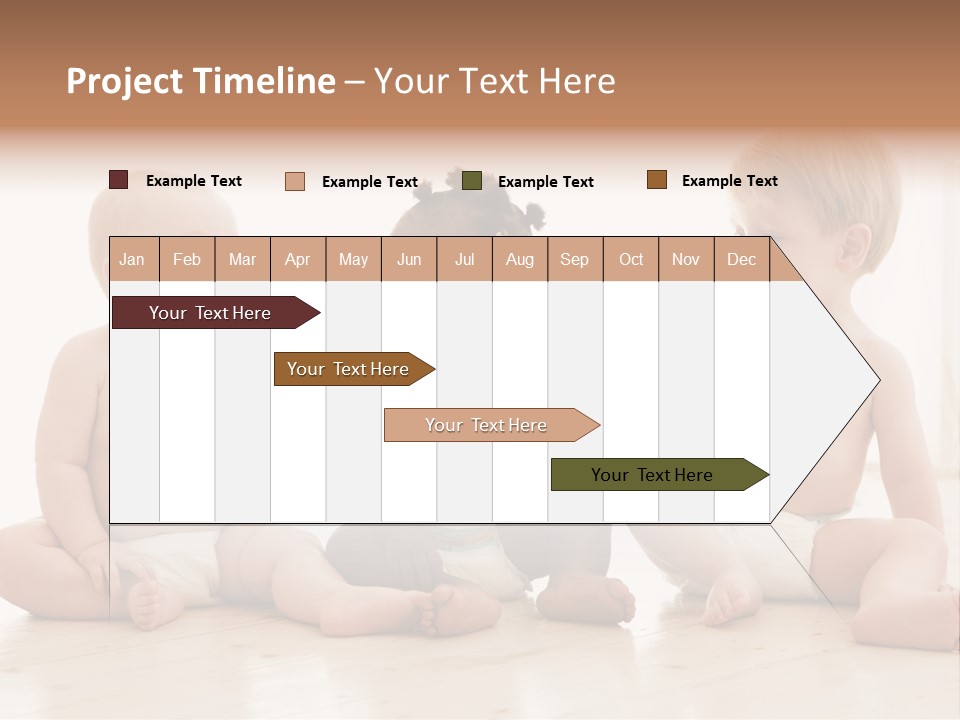 Three Babies Sitting On The Floor Playing With Each Other PowerPoint Template