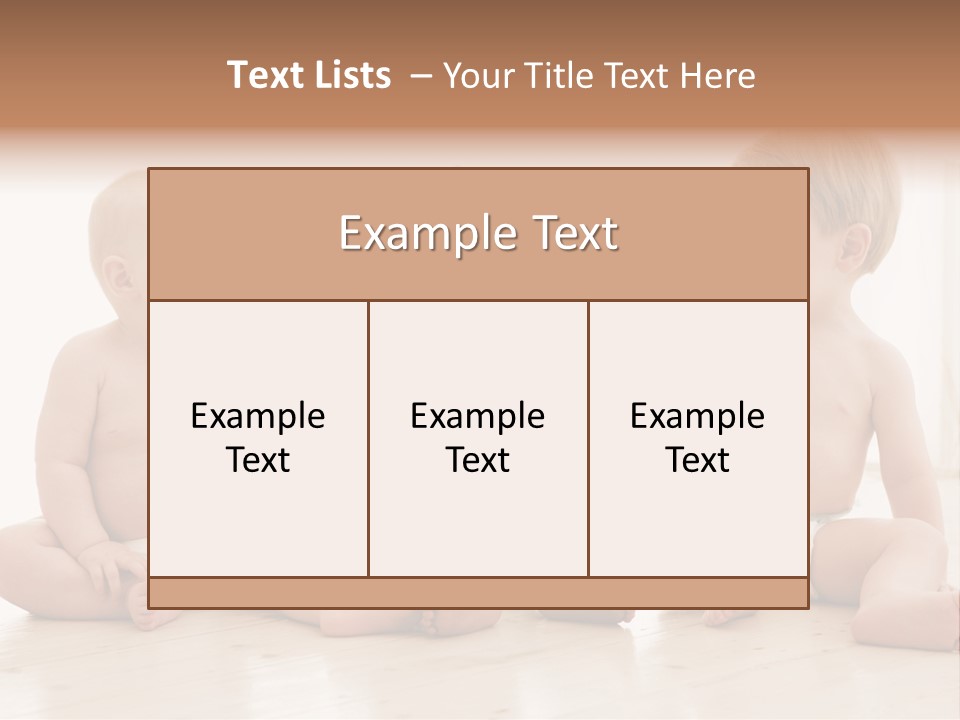 Three Babies Sitting On The Floor Playing With Each Other PowerPoint Template