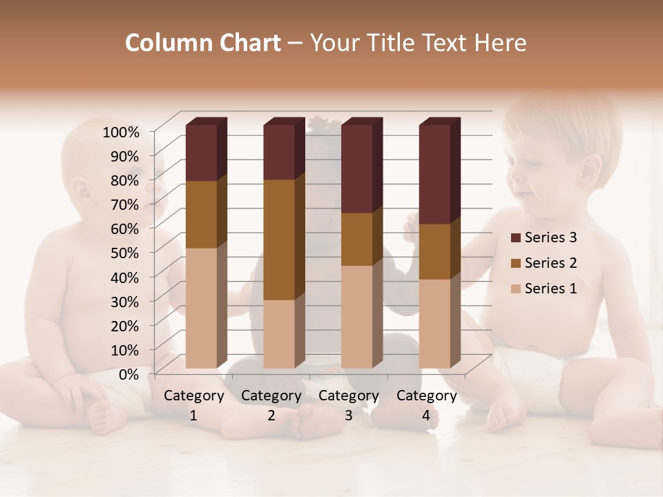 Three Babies Sitting On The Floor Playing With Each Other PowerPoint Template