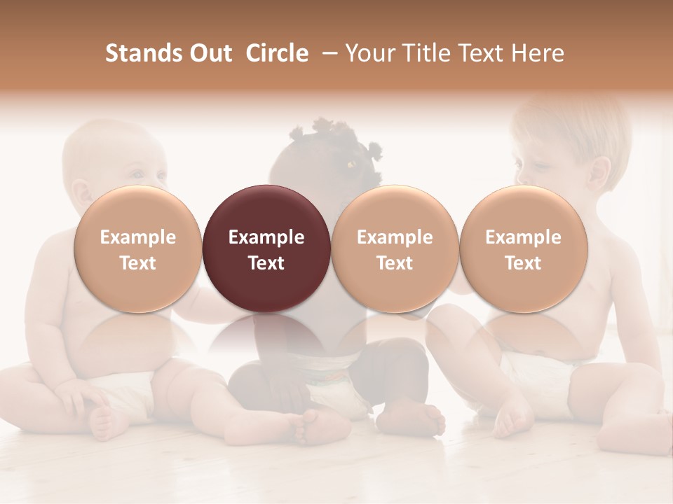Three Babies Sitting On The Floor Playing With Each Other PowerPoint Template