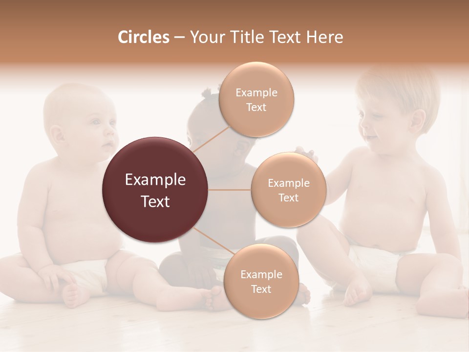 Three Babies Sitting On The Floor Playing With Each Other PowerPoint Template