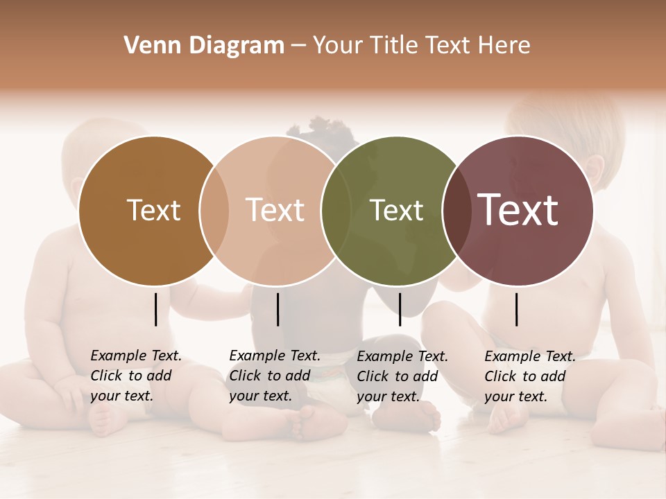 Three Babies Sitting On The Floor Playing With Each Other PowerPoint Template