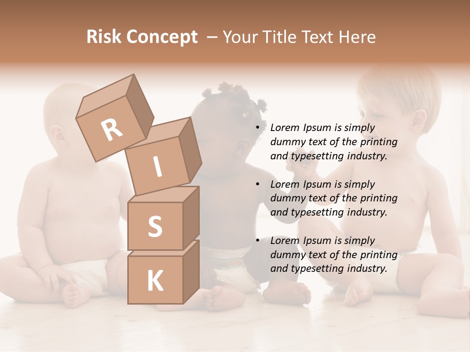 Three Babies Sitting On The Floor Playing With Each Other PowerPoint Template