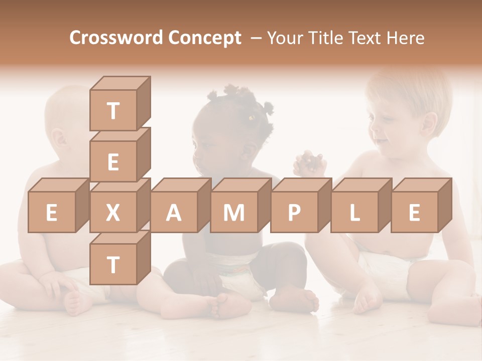 Three Babies Sitting On The Floor Playing With Each Other PowerPoint Template