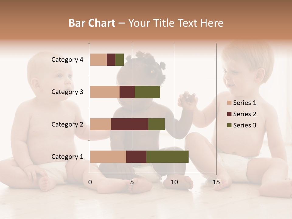 Three Babies Sitting On The Floor Playing With Each Other PowerPoint Template