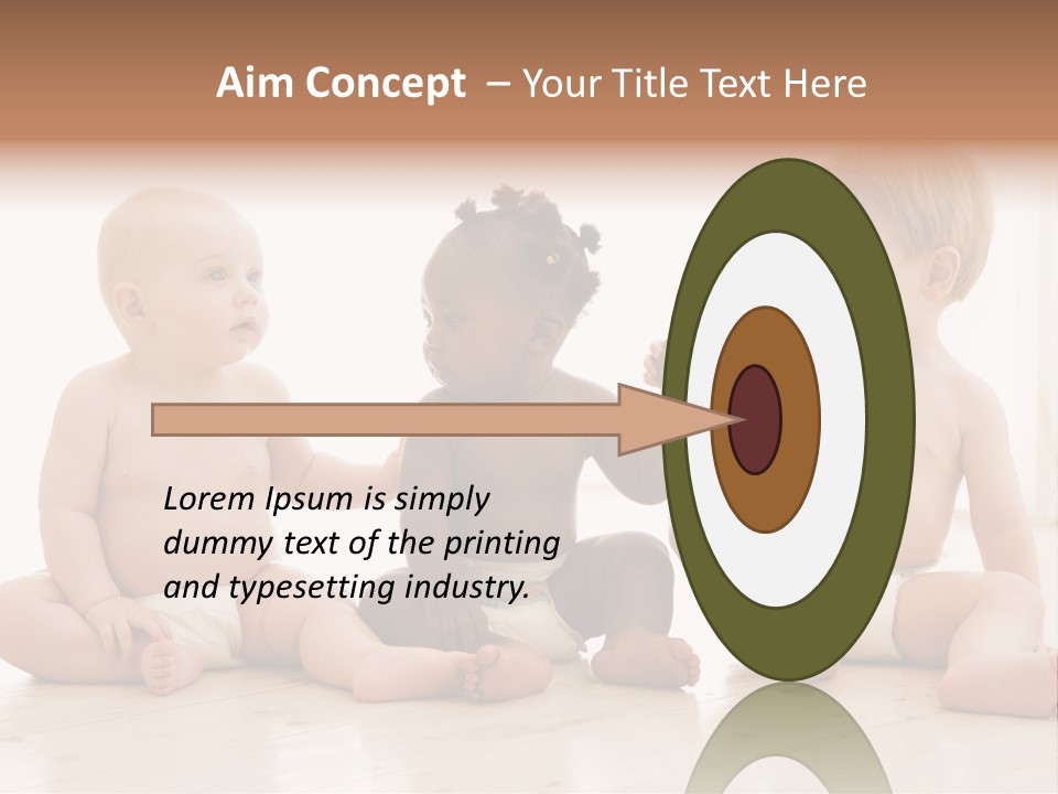 Three Babies Sitting On The Floor Playing With Each Other PowerPoint Template