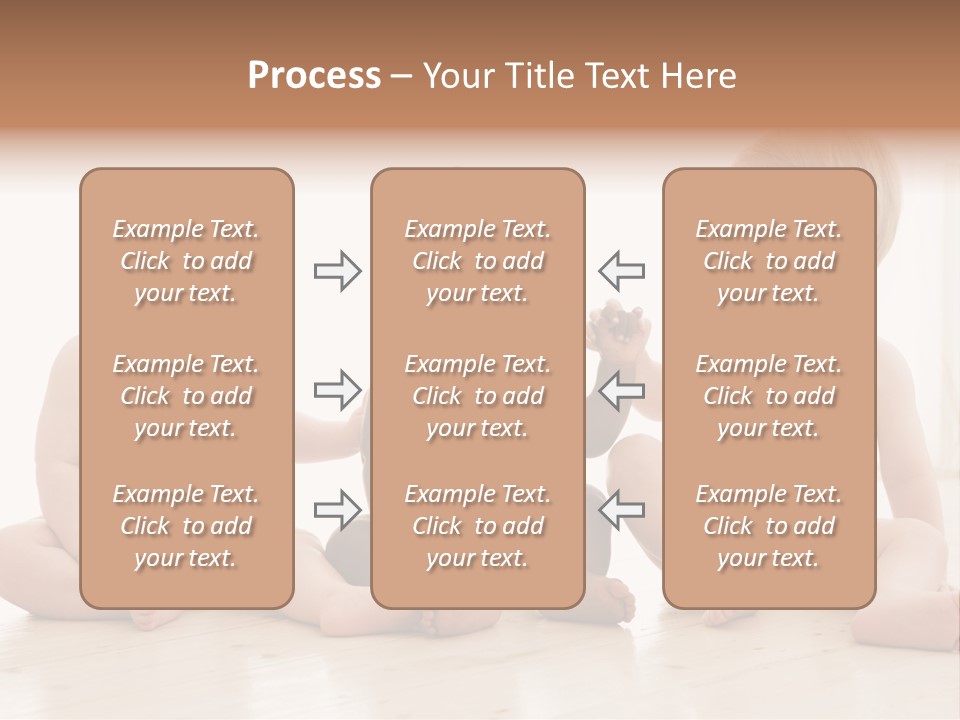 Three Babies Sitting On The Floor Playing With Each Other PowerPoint Template