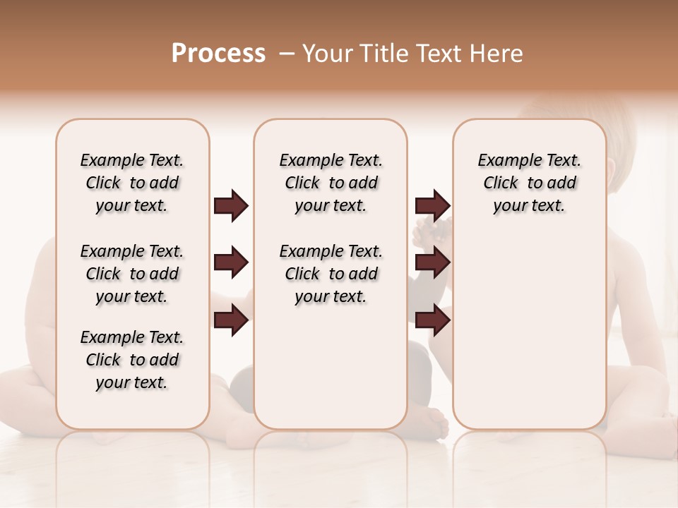 Three Babies Sitting On The Floor Playing With Each Other PowerPoint Template