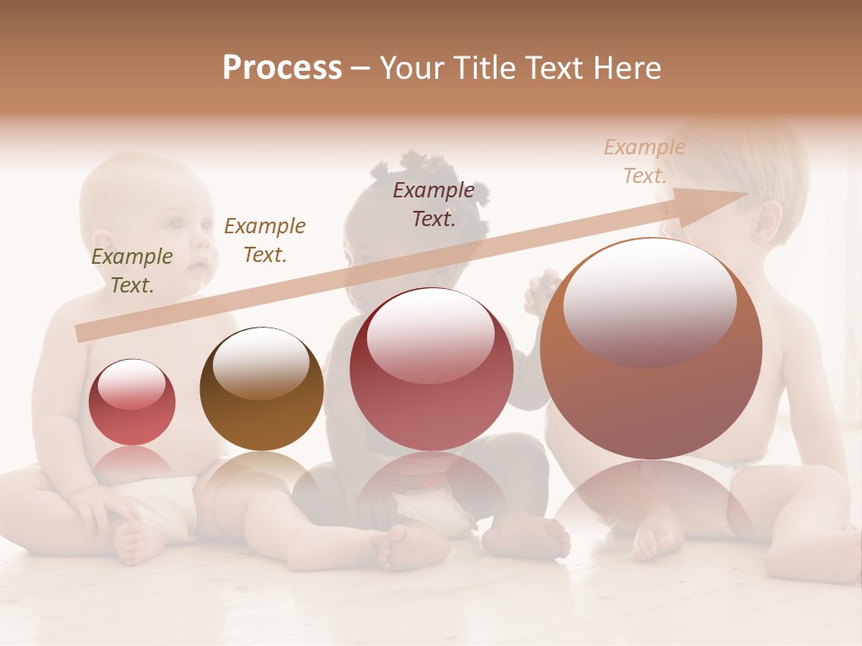 Three Babies Sitting On The Floor Playing With Each Other PowerPoint Template