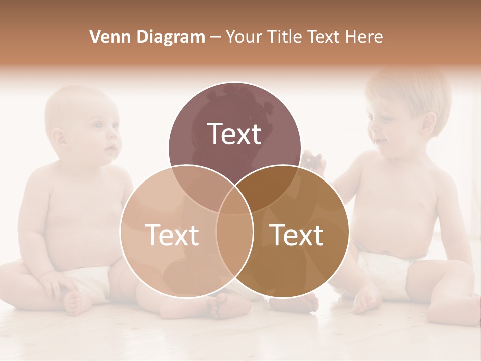 Three Babies Sitting On The Floor Playing With Each Other PowerPoint Template