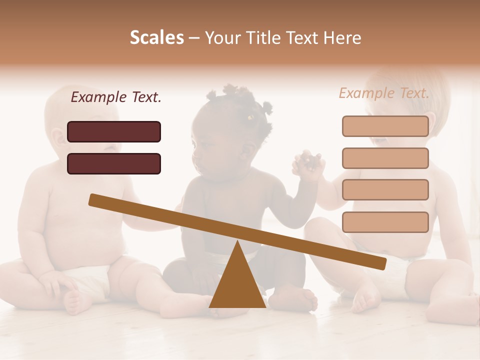 Three Babies Sitting On The Floor Playing With Each Other PowerPoint Template