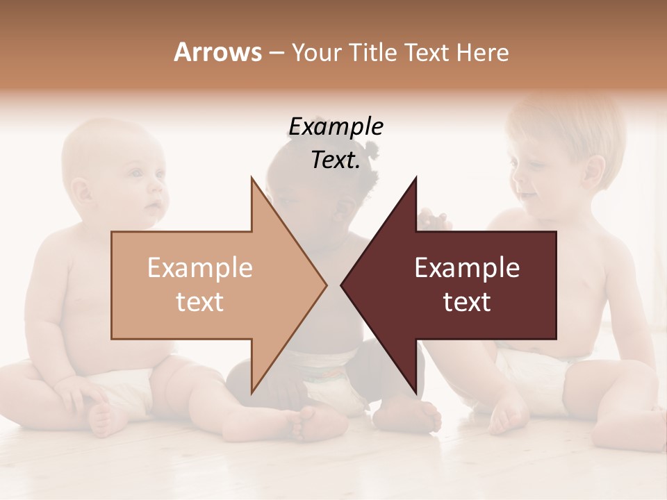 Three Babies Sitting On The Floor Playing With Each Other PowerPoint Template