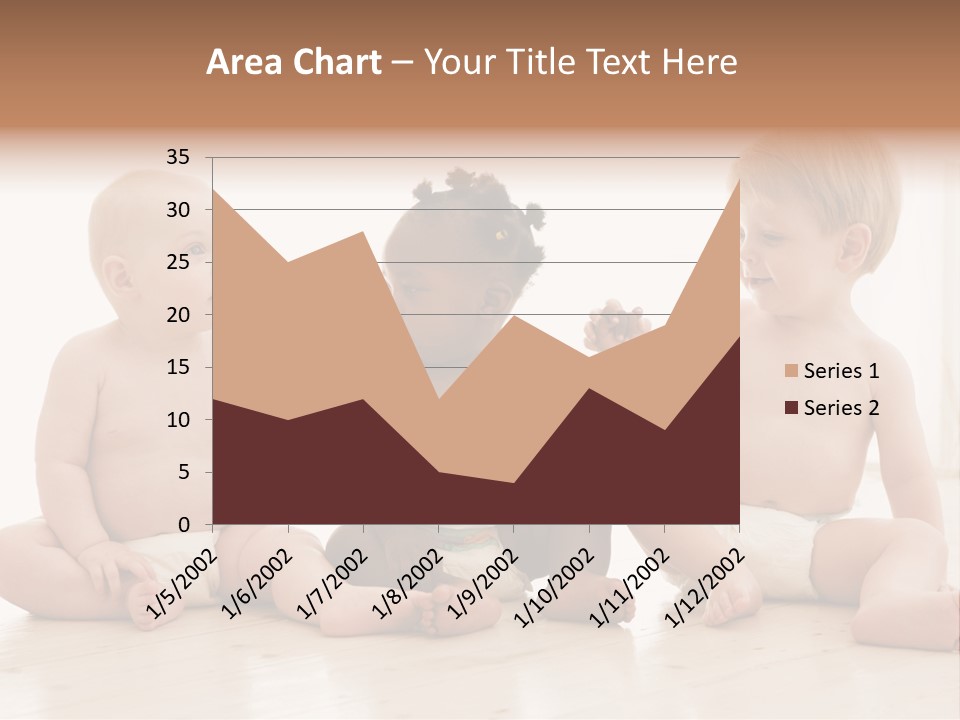 Three Babies Sitting On The Floor Playing With Each Other PowerPoint Template