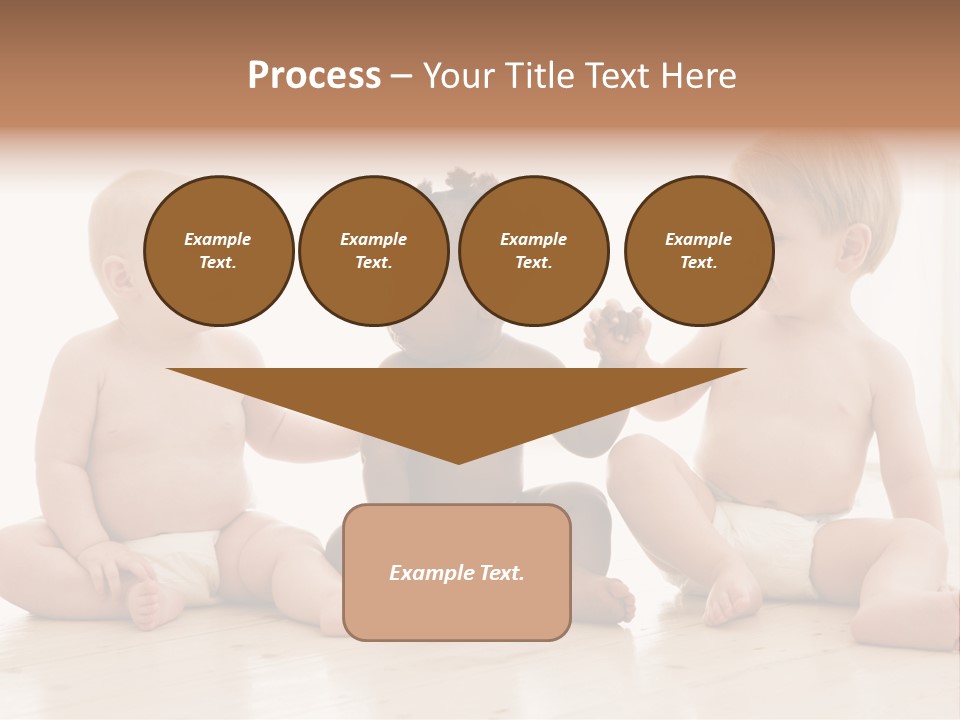 Three Babies Sitting On The Floor Playing With Each Other PowerPoint Template