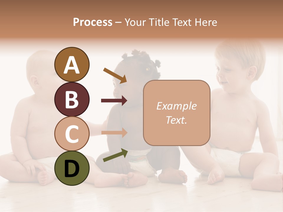 Three Babies Sitting On The Floor Playing With Each Other PowerPoint Template