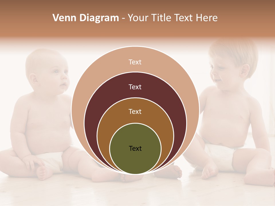 Three Babies Sitting On The Floor Playing With Each Other PowerPoint Template