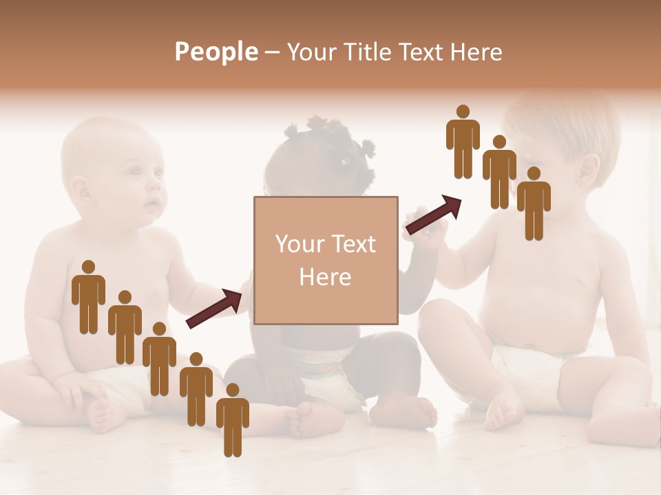 Three Babies Sitting On The Floor Playing With Each Other PowerPoint Template