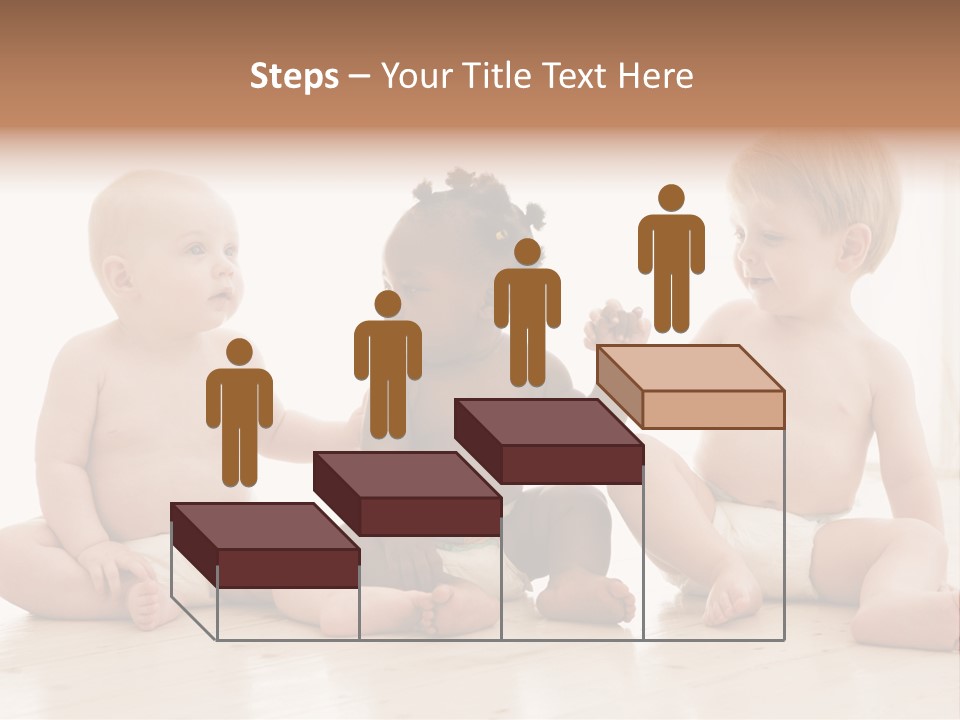 Three Babies Sitting On The Floor Playing With Each Other PowerPoint Template