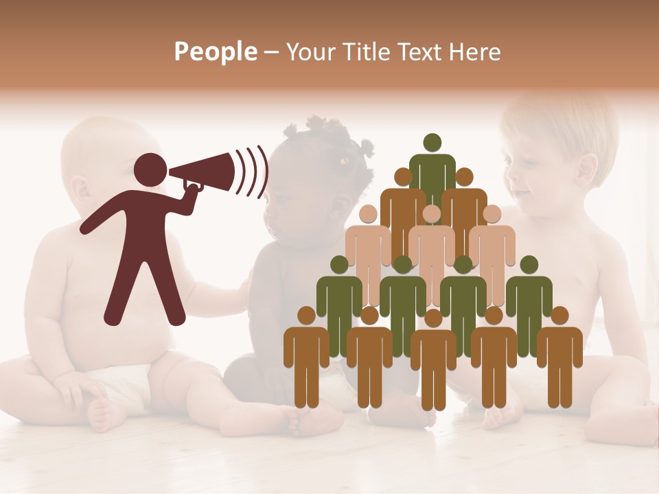 Three Babies Sitting On The Floor Playing With Each Other PowerPoint Template