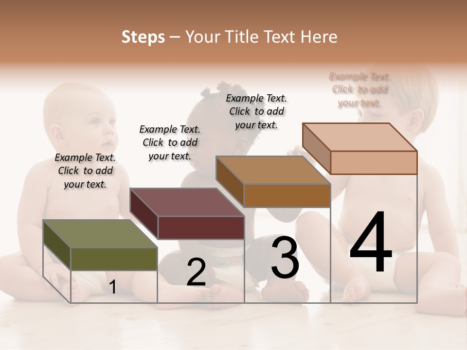 Three Babies Sitting On The Floor Playing With Each Other PowerPoint Template