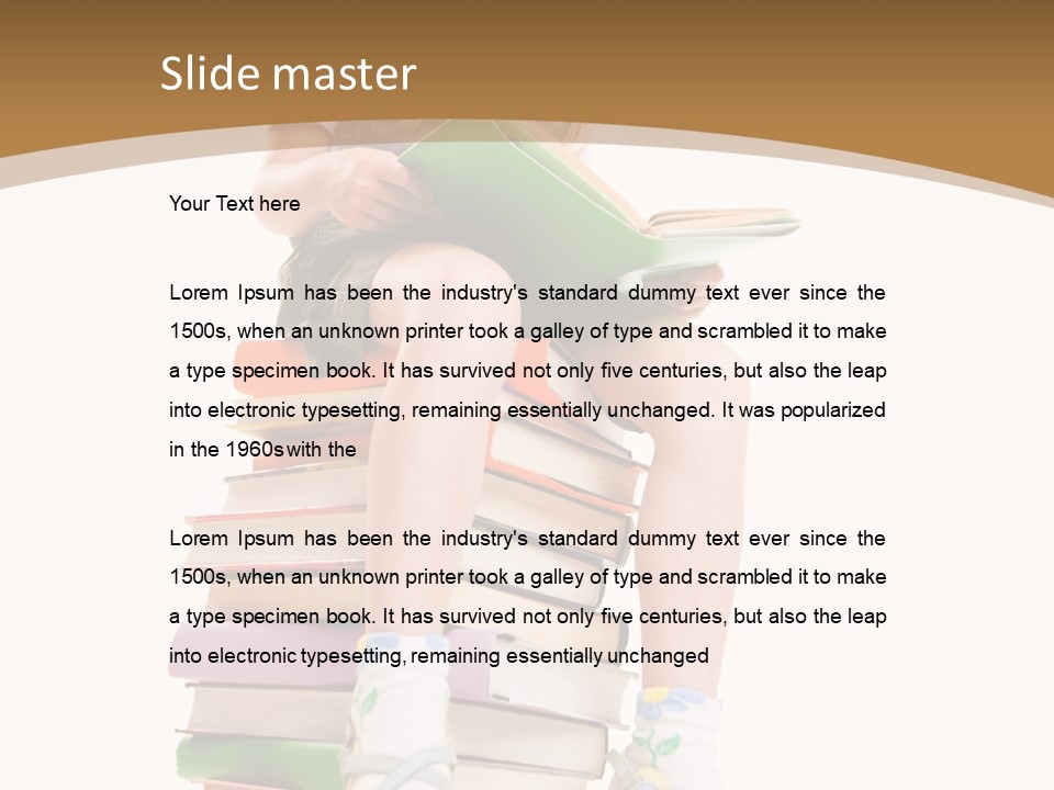 Holding Schoolkid Back PowerPoint Template