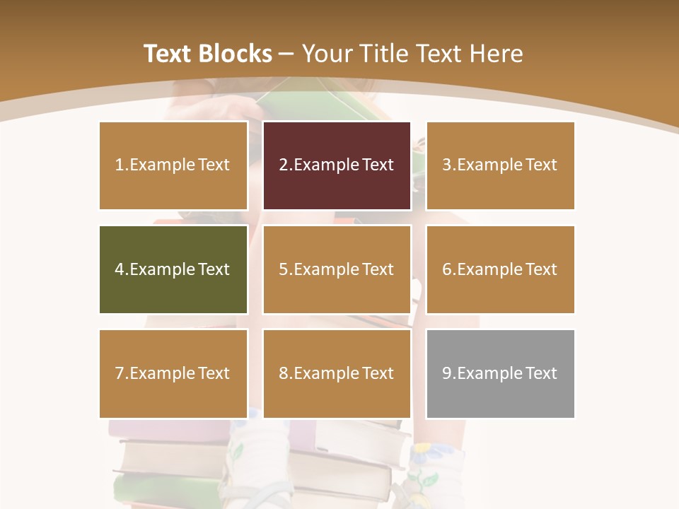 Holding Schoolkid Back PowerPoint Template