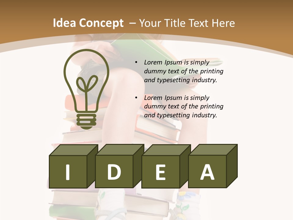 Holding Schoolkid Back PowerPoint Template