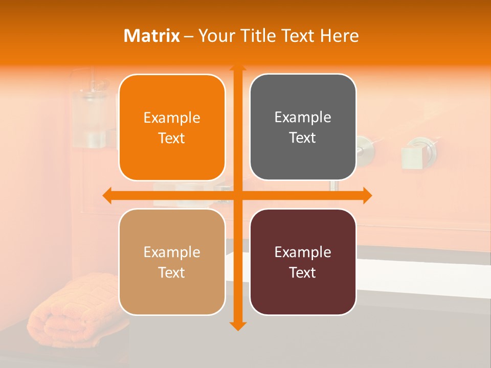 A Bathroom With Orange Walls And A White Sink PowerPoint Template