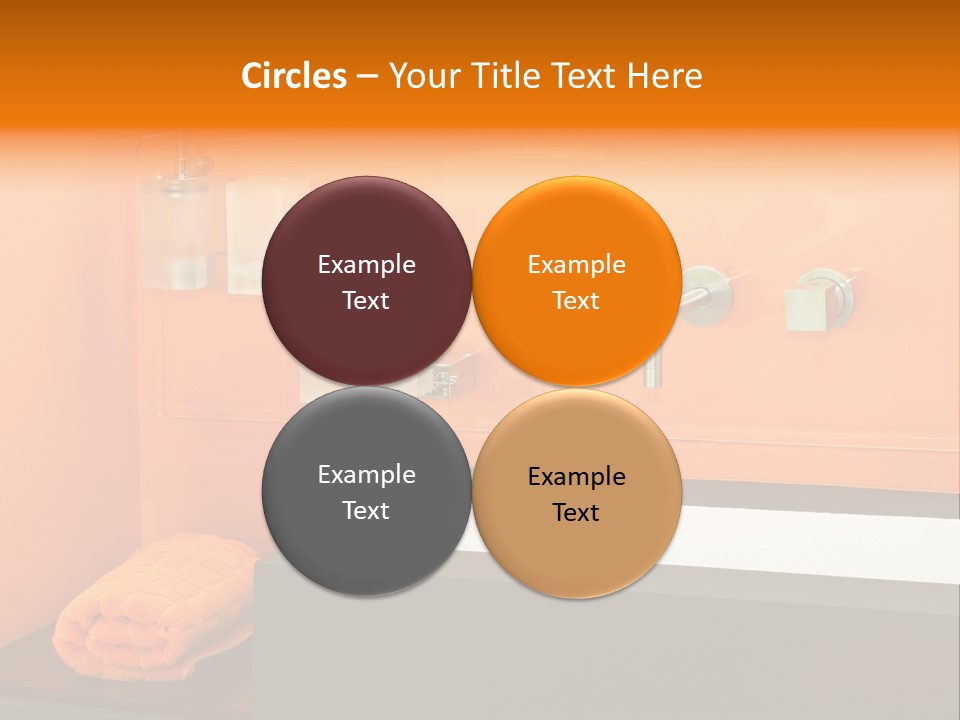A Bathroom With Orange Walls And A White Sink PowerPoint Template