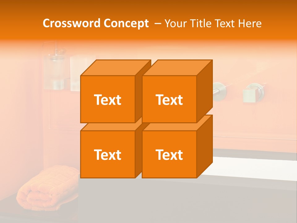 A Bathroom With Orange Walls And A White Sink PowerPoint Template