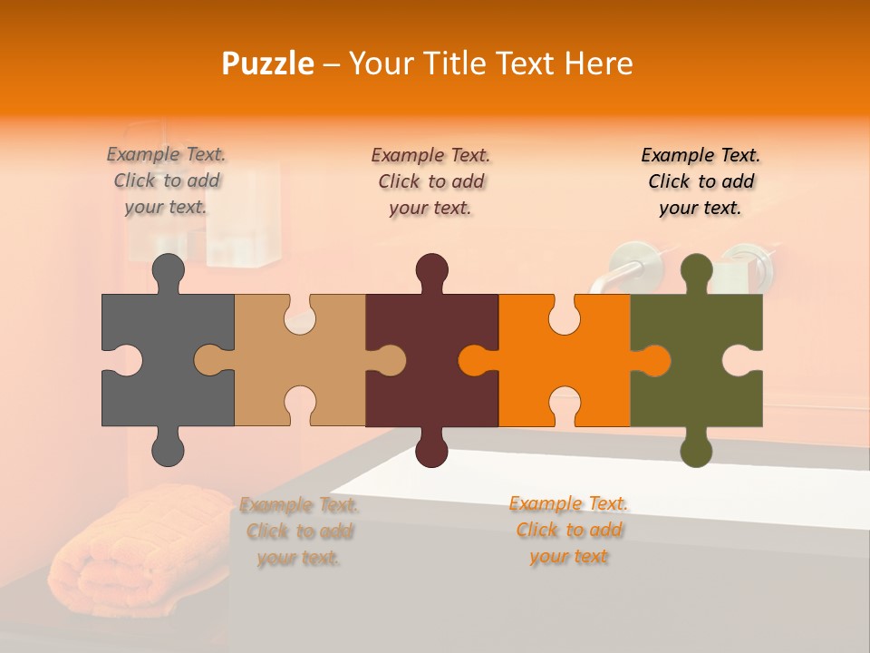 A Bathroom With Orange Walls And A White Sink PowerPoint Template