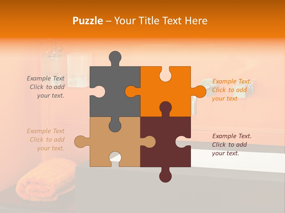 A Bathroom With Orange Walls And A White Sink PowerPoint Template