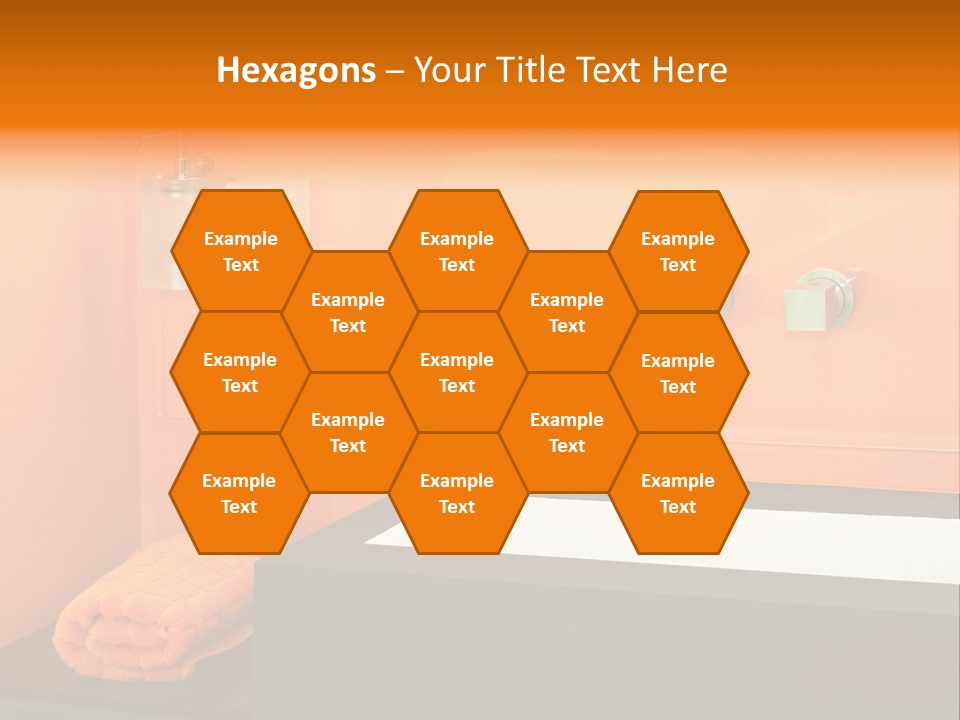 A Bathroom With Orange Walls And A White Sink PowerPoint Template