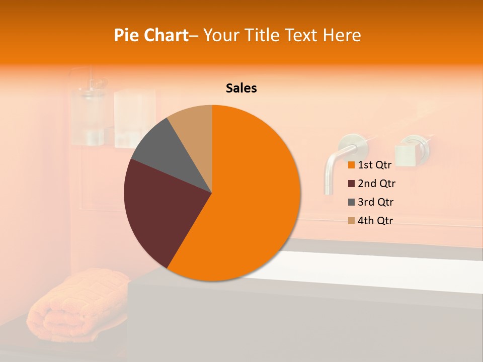A Bathroom With Orange Walls And A White Sink PowerPoint Template