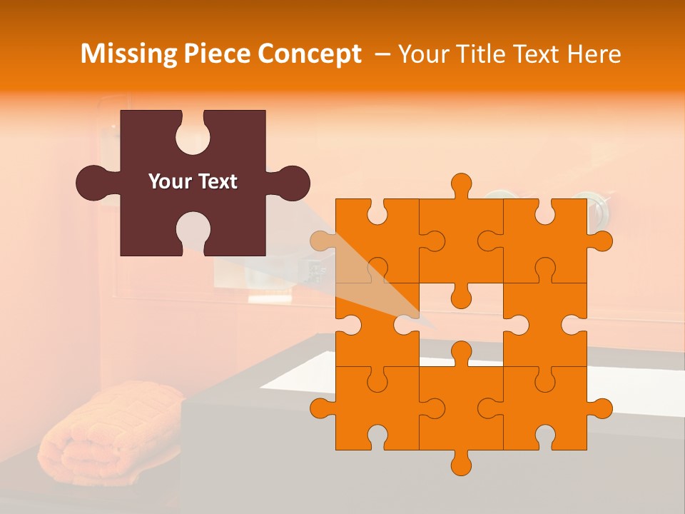 A Bathroom With Orange Walls And A White Sink PowerPoint Template