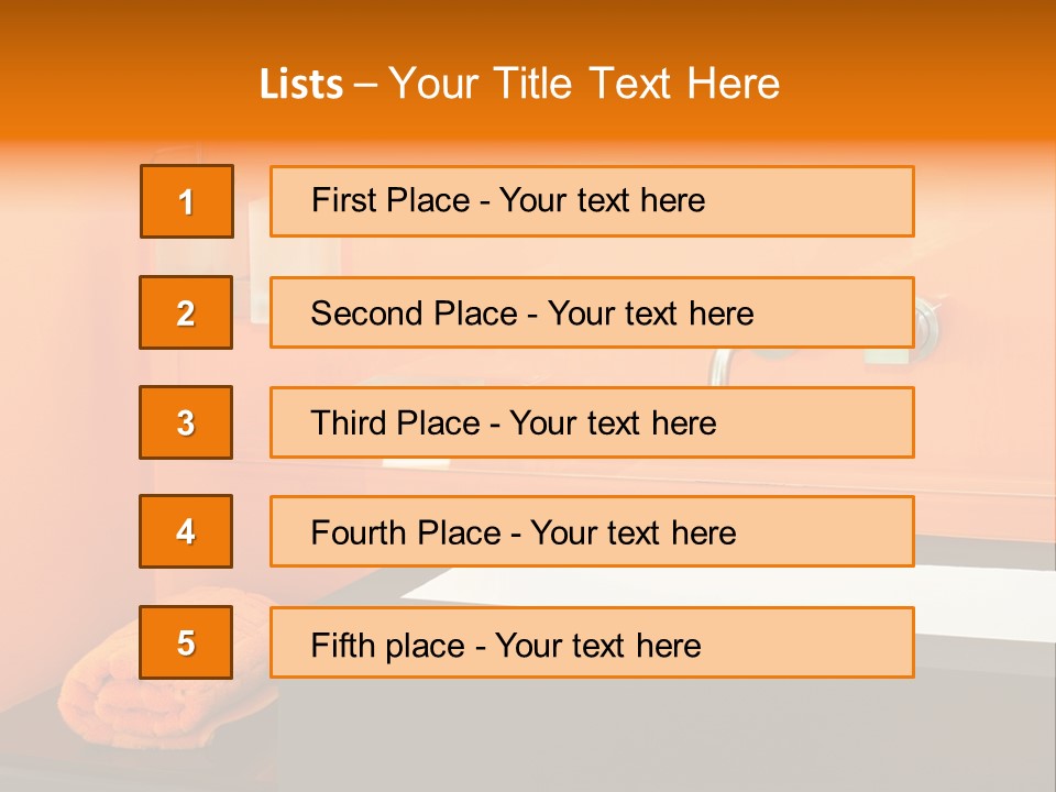A Bathroom With Orange Walls And A White Sink PowerPoint Template