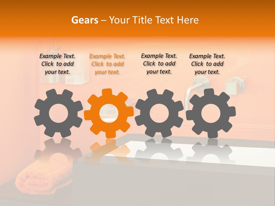 A Bathroom With Orange Walls And A White Sink PowerPoint Template