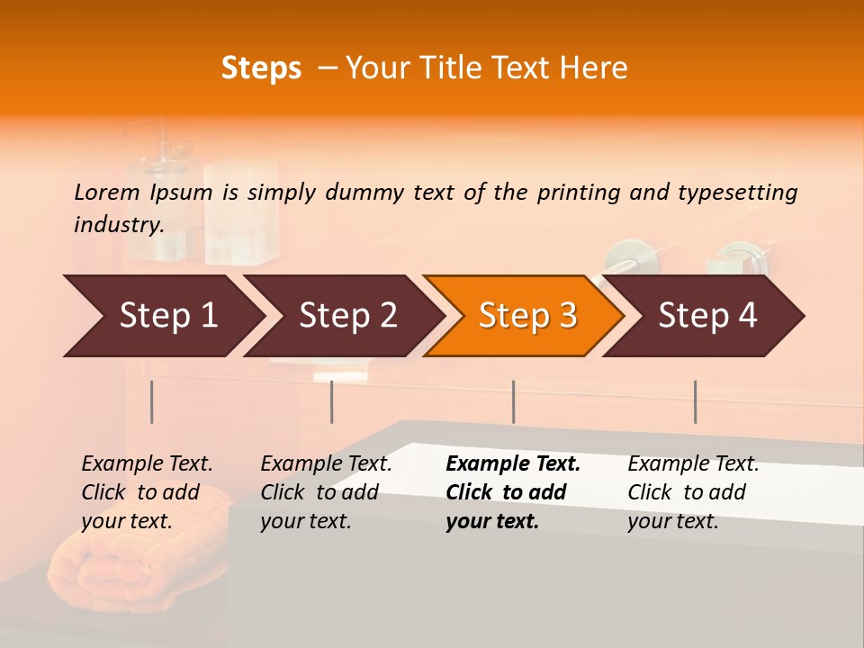 A Bathroom With Orange Walls And A White Sink PowerPoint Template