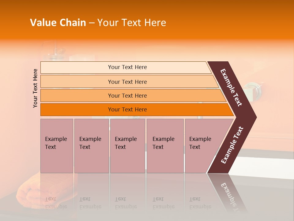 A Bathroom With Orange Walls And A White Sink PowerPoint Template
