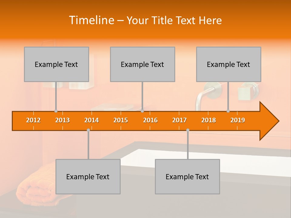 A Bathroom With Orange Walls And A White Sink PowerPoint Template