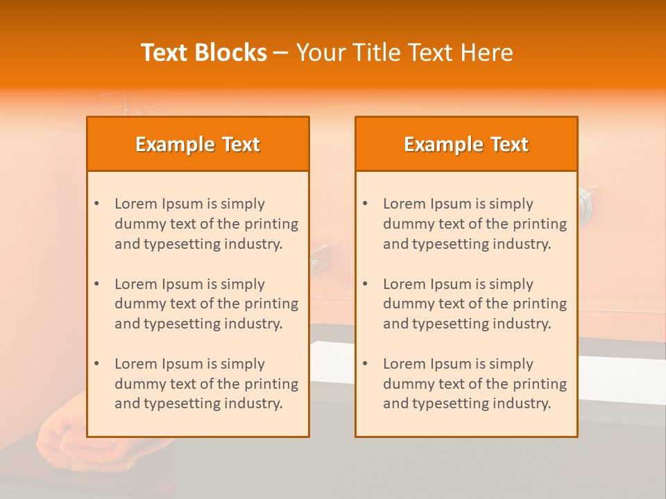 A Bathroom With Orange Walls And A White Sink PowerPoint Template