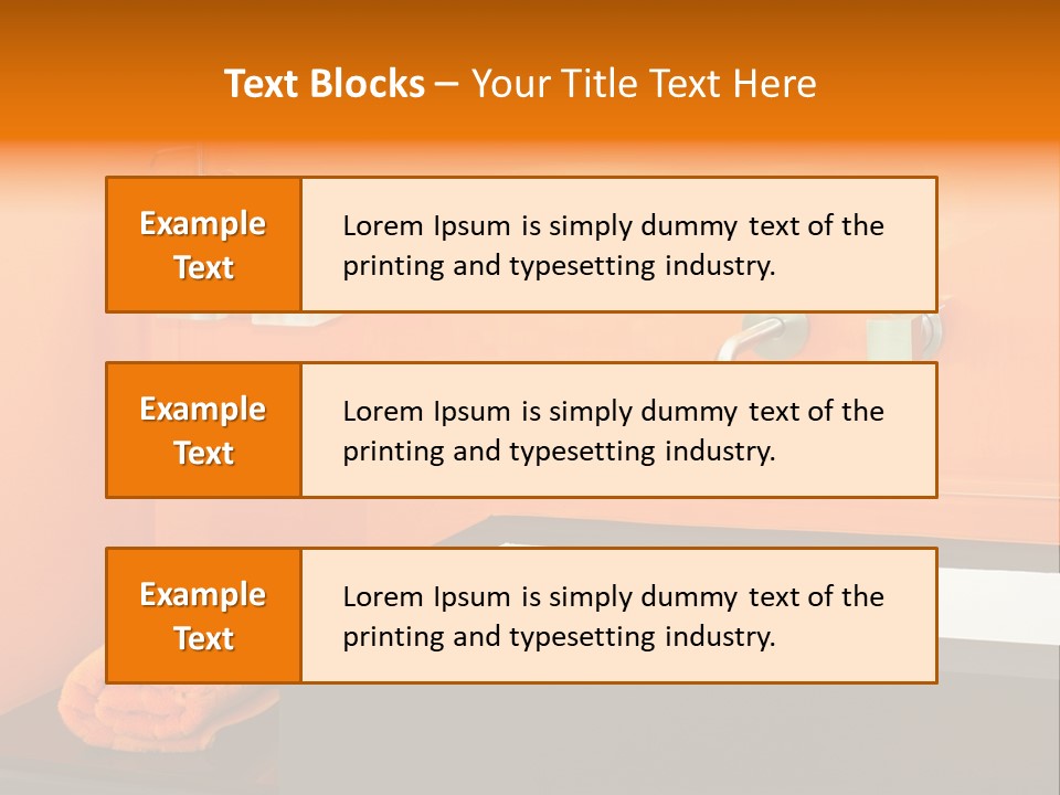 A Bathroom With Orange Walls And A White Sink PowerPoint Template
