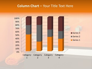 A Bathroom With Orange Walls And A White Sink PowerPoint Template