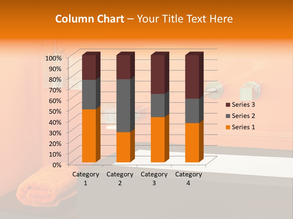 A Bathroom With Orange Walls And A White Sink PowerPoint Template