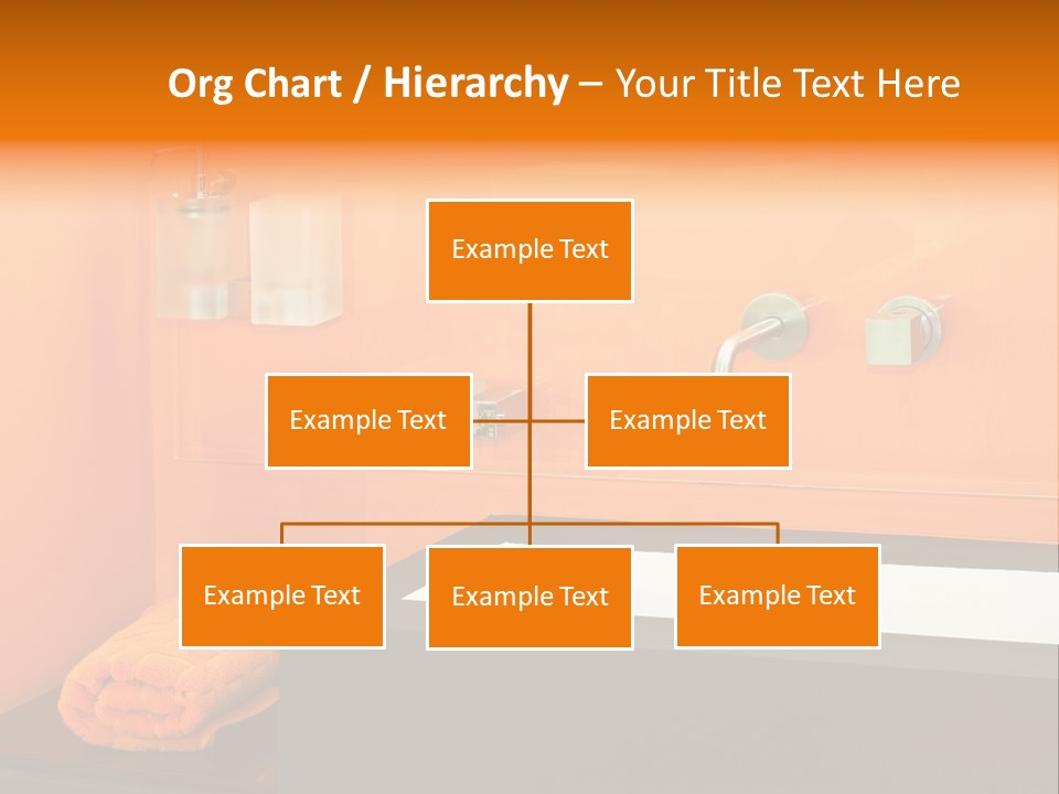A Bathroom With Orange Walls And A White Sink PowerPoint Template