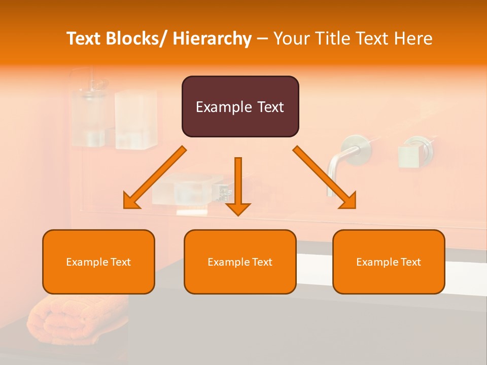 A Bathroom With Orange Walls And A White Sink PowerPoint Template