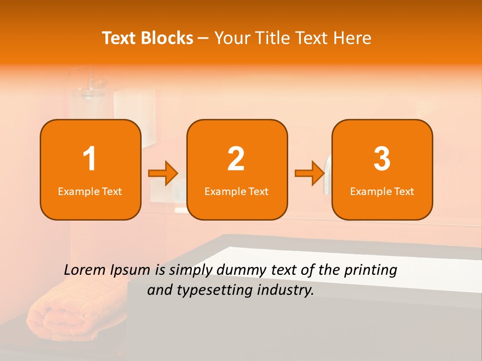 A Bathroom With Orange Walls And A White Sink PowerPoint Template