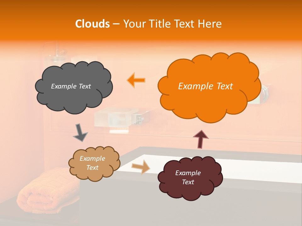 A Bathroom With Orange Walls And A White Sink PowerPoint Template